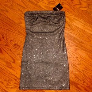 NWT Strapless Glittery Bodycon Dress Size S